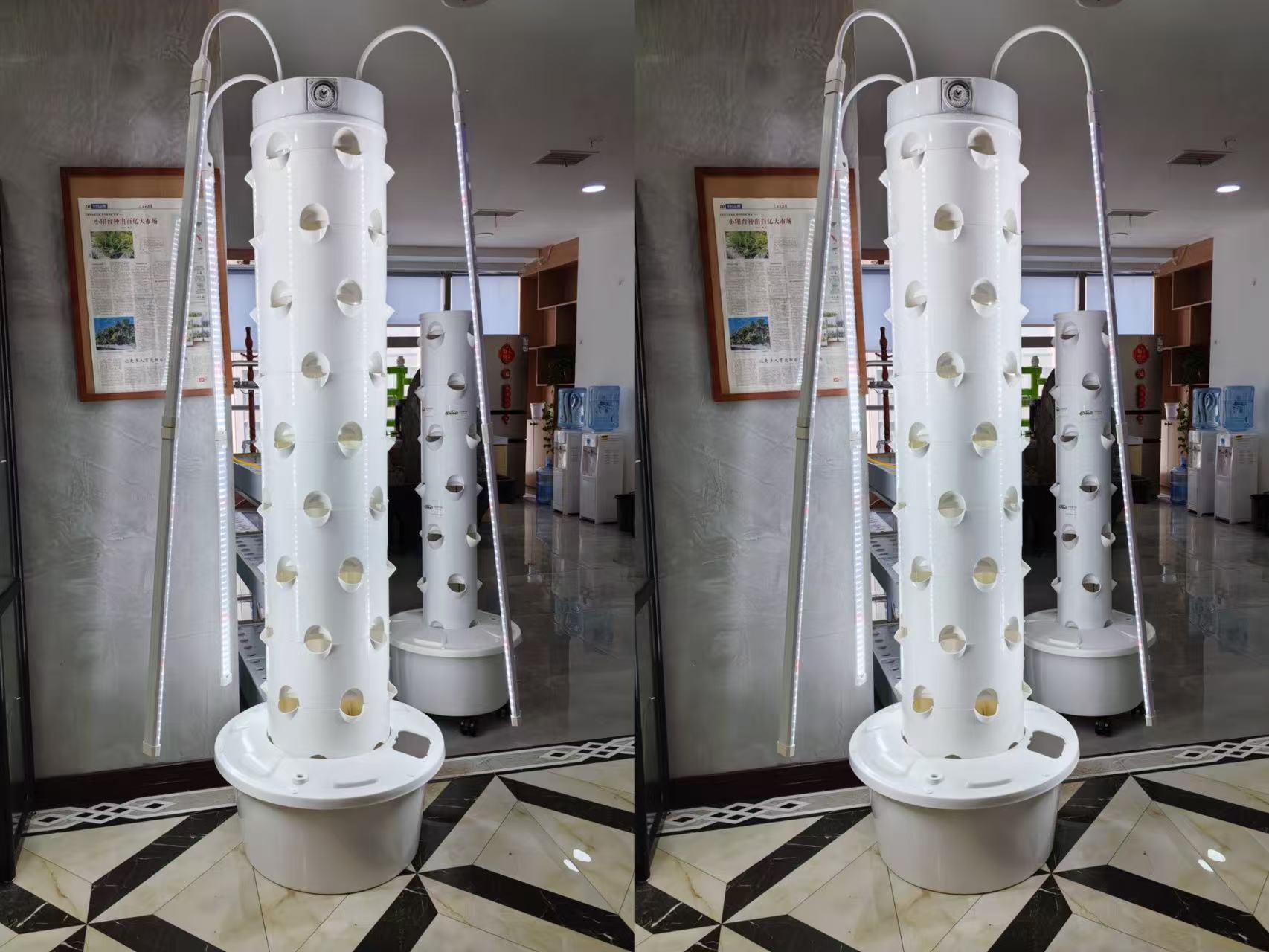 6P9 vertical hydroponic tower for water-efficient greenhouse vegetable growing in Libya