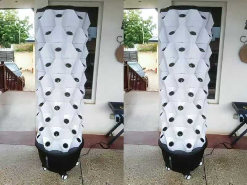 8P10 vertical hydroponic tower system for home vegetable growing in Seychelles indoor environment