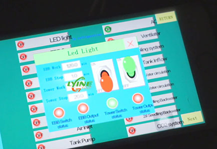 touch screen system inside the hydroponic container